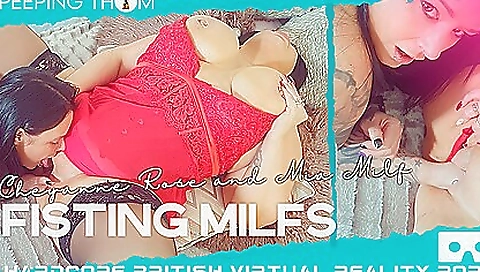 Sexy young cros get the best from chair