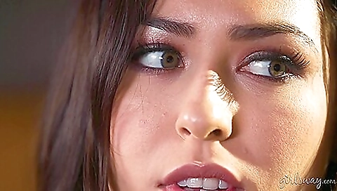 Sexy brunette hair with a sexy girl